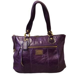 Coach Poppy Large Purple Shoulder Bag